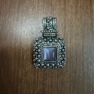 Silver Pendant with Purple Stone